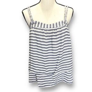 Greylin Women's Darla Tiered Yarn‎ Dyed Striped Cami Gray Medium